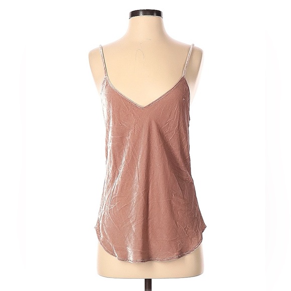 Reformation Duchess Blush Pink Women's Velvet Camisole Top - Picture 2 of 4